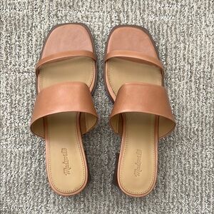 Madewell Tan Leather Slide Sandals